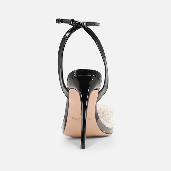 Women’s Spikaqueen Crystal Embellished Stiletto High Heel Pumps in Black Patent - Picture 4 of 5